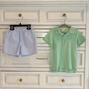 Beaufort Bonnet Company Polo Shirt and Blue Checkered Shorts Set